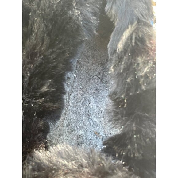 VIntage 1960s Canada Blue Red Suede Fur Womens Moccasin Slipper Sz 8 - Picture 13 of 16